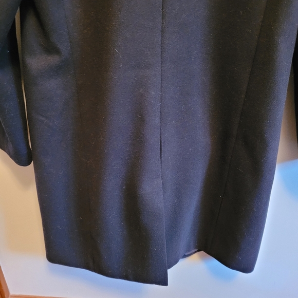 Black wool jacket with leather lapels - Picture 3 of 3